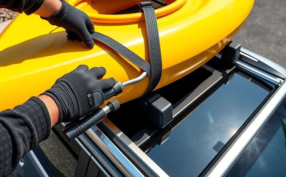 how to strap kayak roof rack