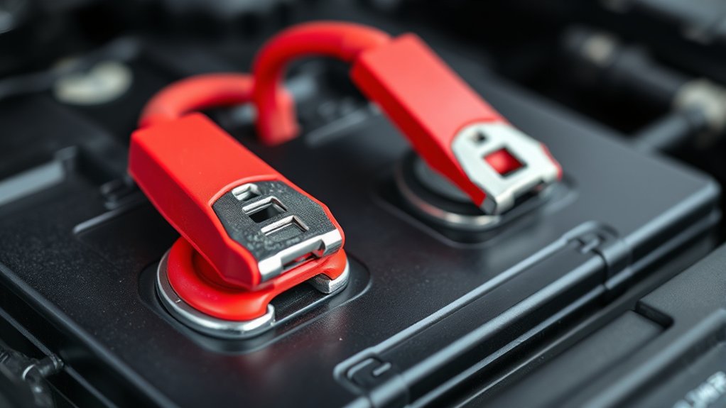 identify battery terminals correctly before jump starting