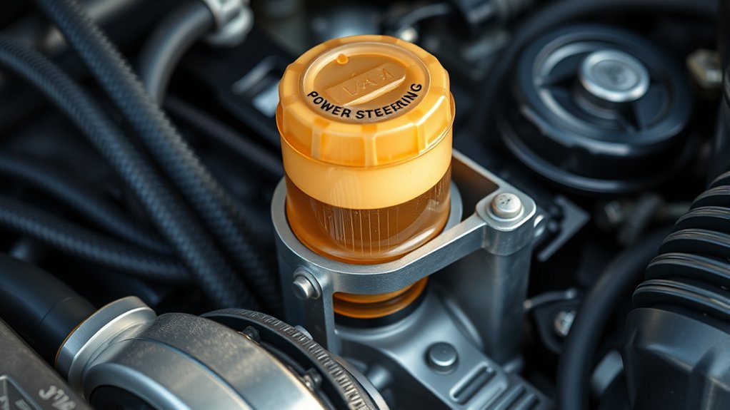 power steering reservoir location and level