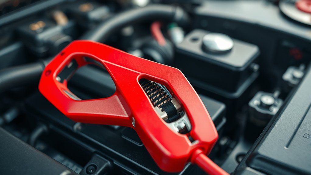 red cable denotes positive terminal universally