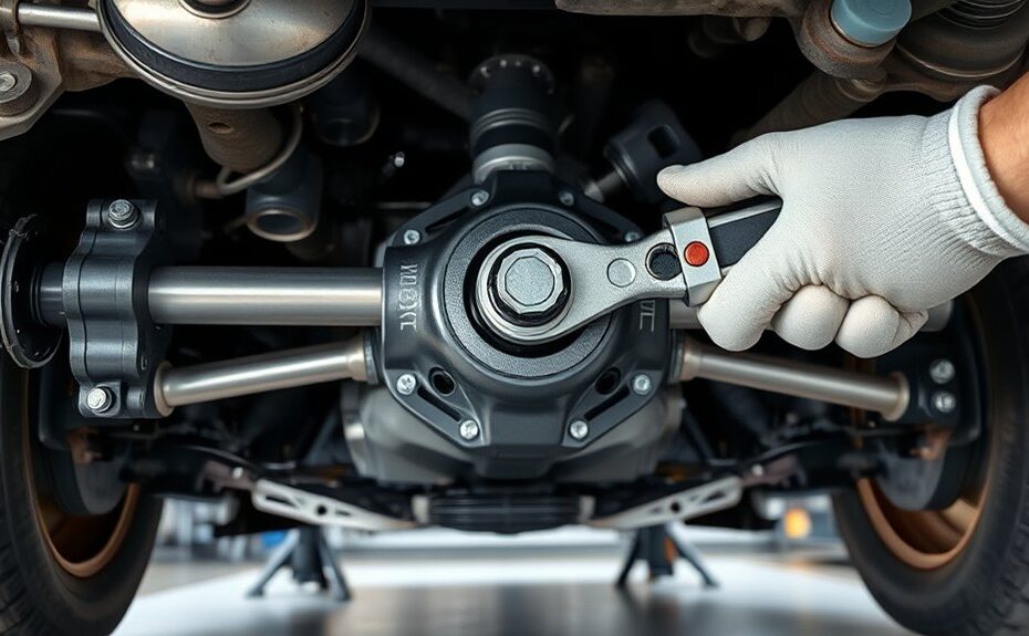 removing rear axle drive shaft differential