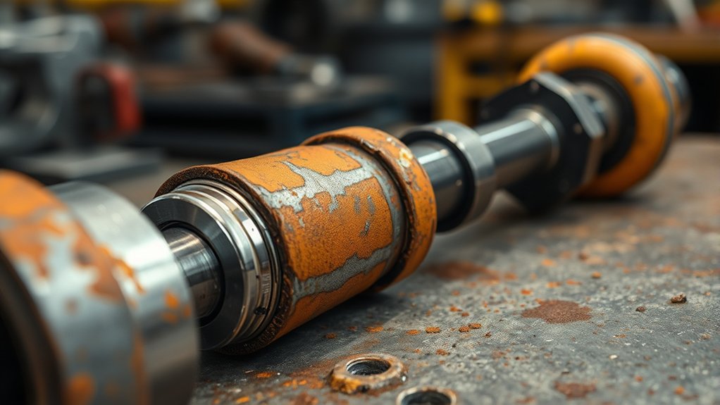 rust induced fatigue weakens drive shaft