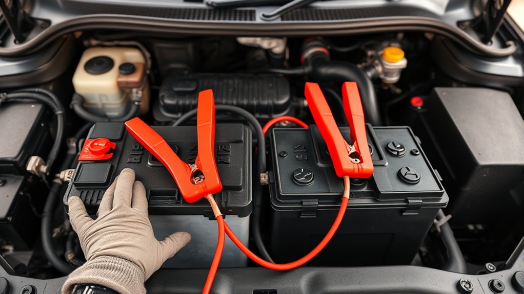 safe jumpstart battery grounding sequence
