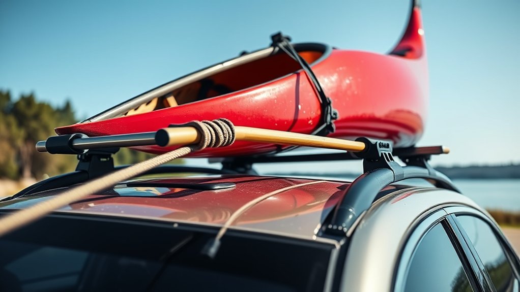secure bow and stern lines to rack