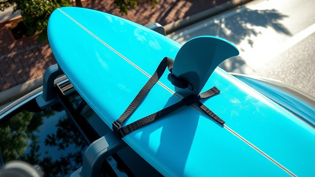 secure surfboard with cam ratchet straps