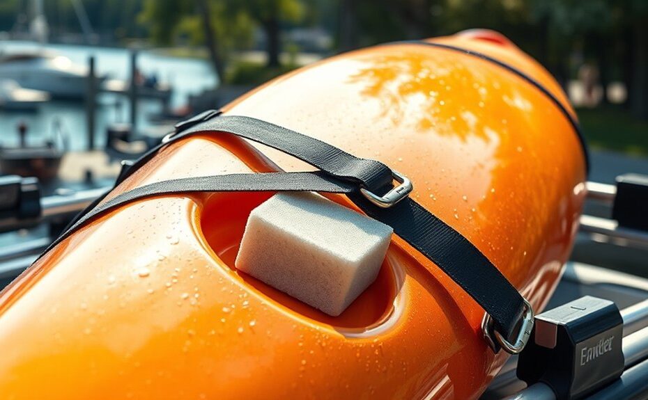 securing canoe to roof rack