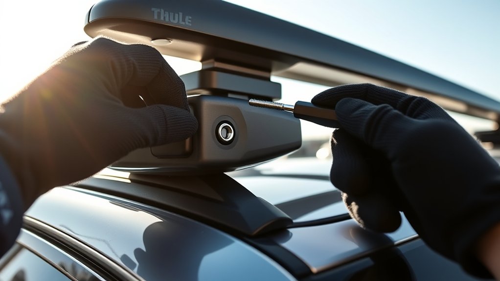 unlock thule roof rack locks safely